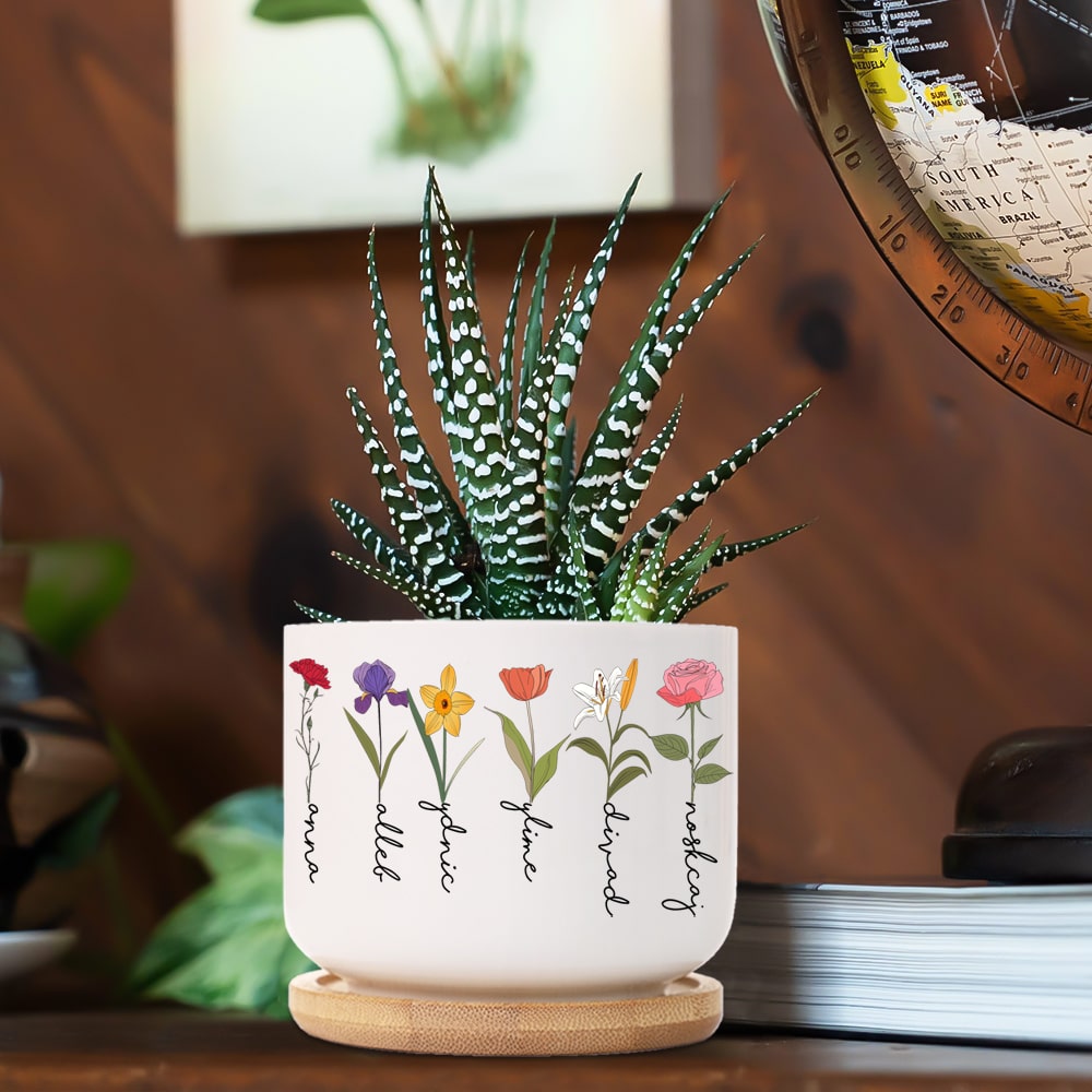 Birth Month Flowers - Personalized Plant Pot