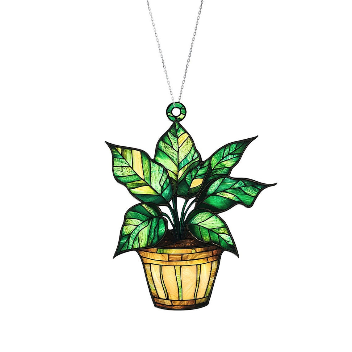 Monstera Leaves Suncatcher, Monstera Plant Suncatcher Ornament