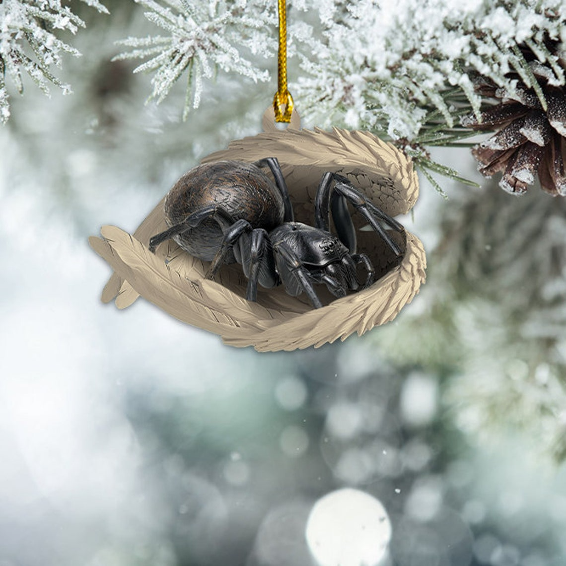 Unique Spider Sleeping Angel Ornament Gift, Christmas Spider Car Hanging Decor Ornament