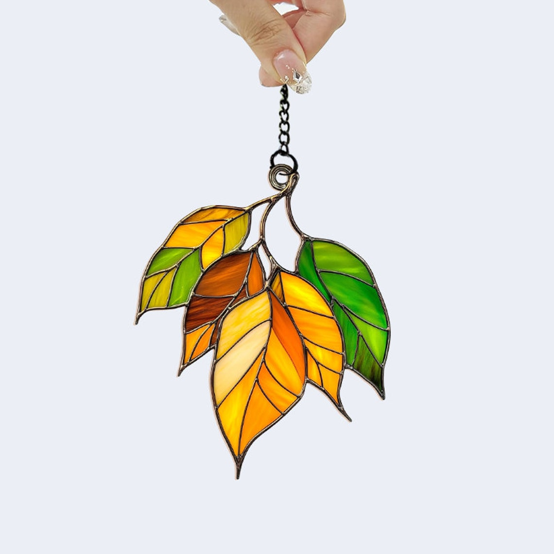 Fall Leaves Suncatcher Decor, Autumn Leaves Hanging Ornament