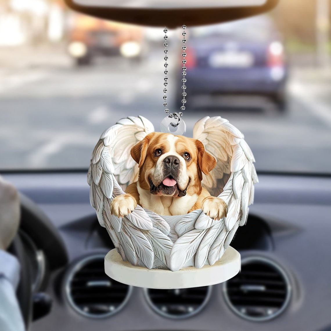 English Bulldog Christmas Ornament Gift, English Bulldog Angel Wings Christmas Ornament Decor