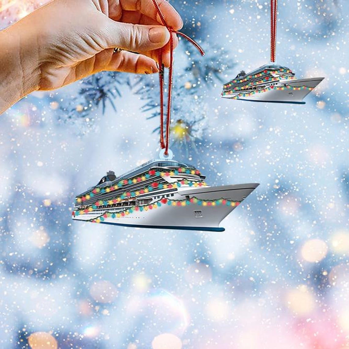 Lovely Cruise Ship Hanging Christmas Ornament, Cruising Christmas Light Ornament Decor Gift