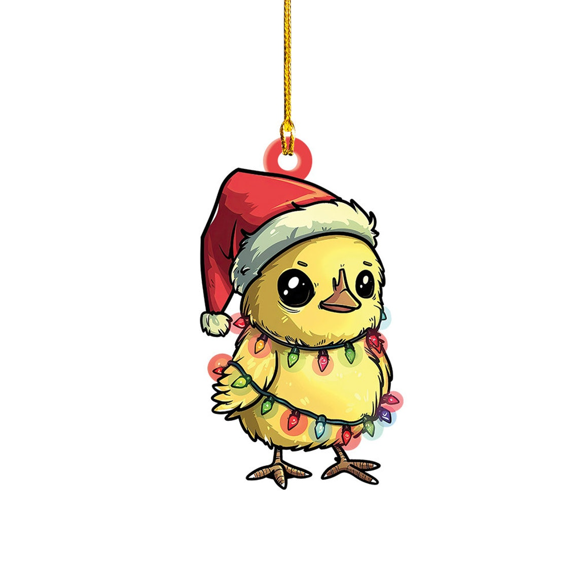 Baby Chicken Christmas Lights Ornament, Christmas Chicken Flat Car Hanging Ornament Deocr Gift