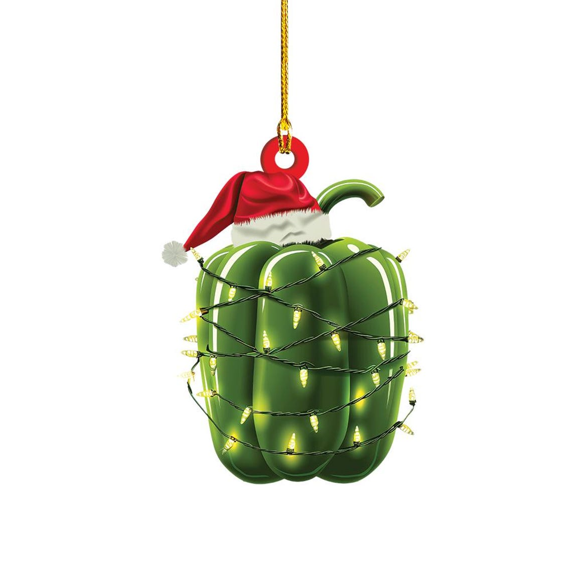 Cute Bell Pepper Christmas Lights Ornament, Christmas Bell Pepper Car Ornament Decor Holiday