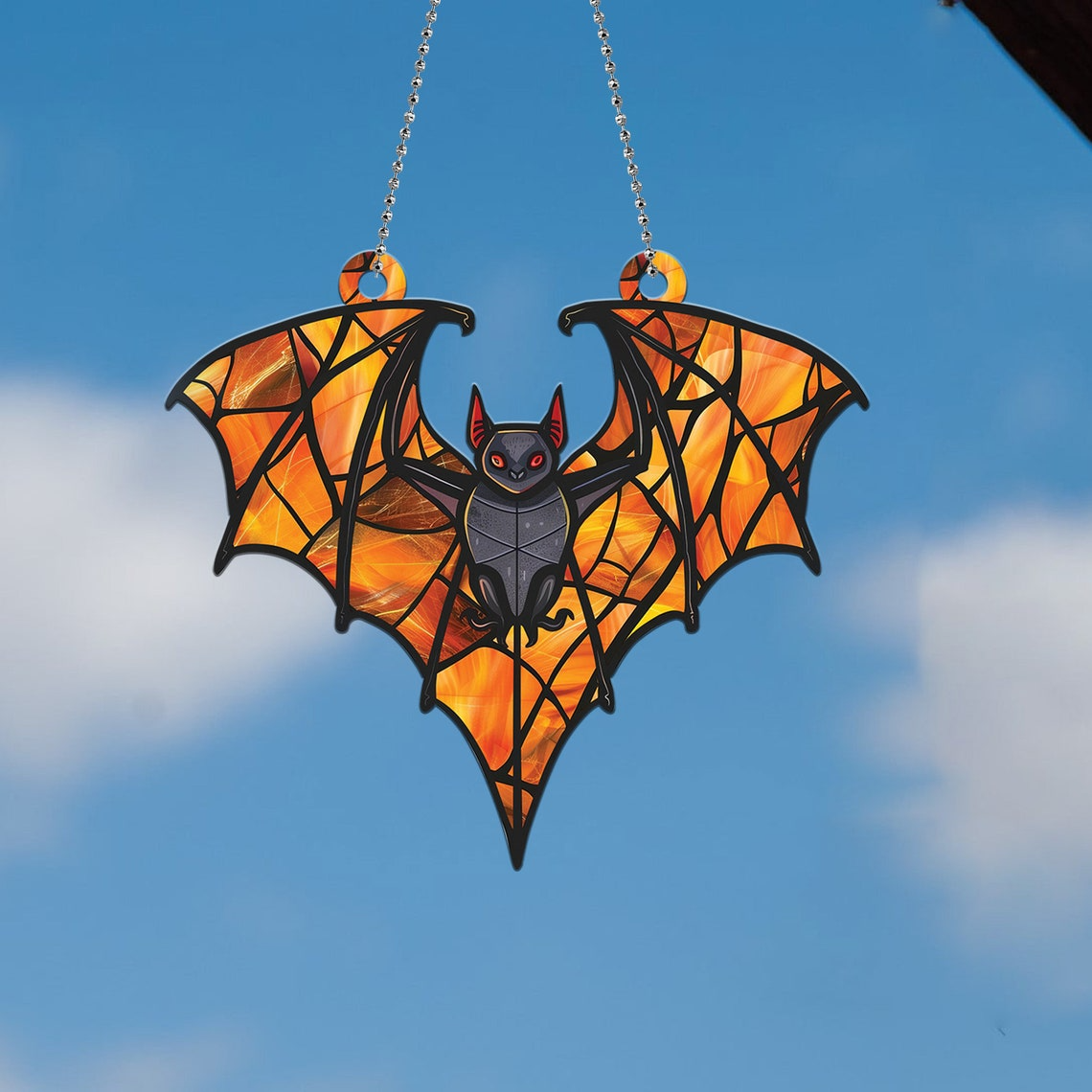 Bat Halloween Classic Hanging Suncatcher Ornament, Halloween Bat Ornament Decor