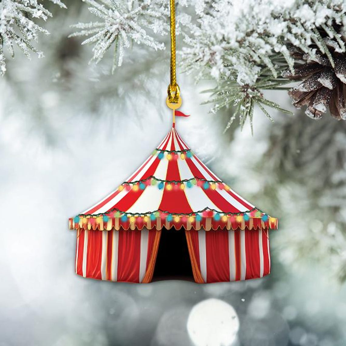 Circus Christmas Tree Light Ornament Decor, Circus Holiday Hanging Christmas Ornament Gift