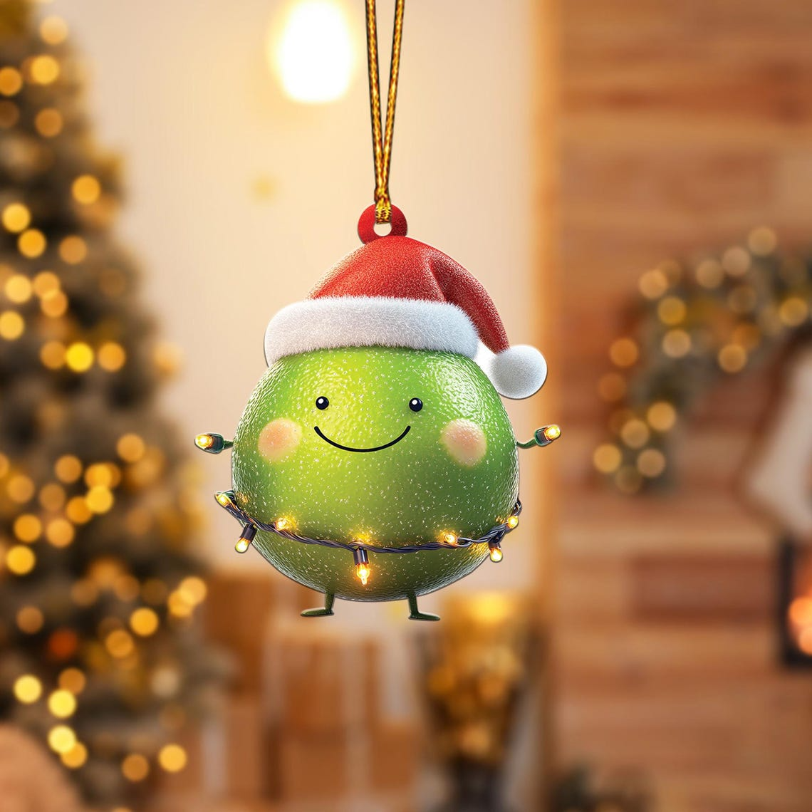 Lovely Lime Christmas Tree Ornament, Cute Lime Flat Hanging Christmas Ornament Decor