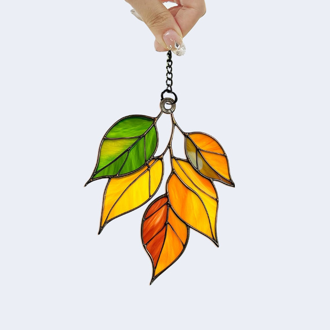 Autumn Leaves Hanging Window Ornament, Fall Leaves Suncatcher Decor Gift