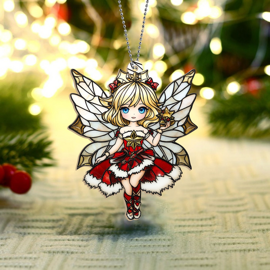 Cute Angel Window Christmas Suncatcher Ornamnet, Cute Angel Hanging Ornament Home Decor