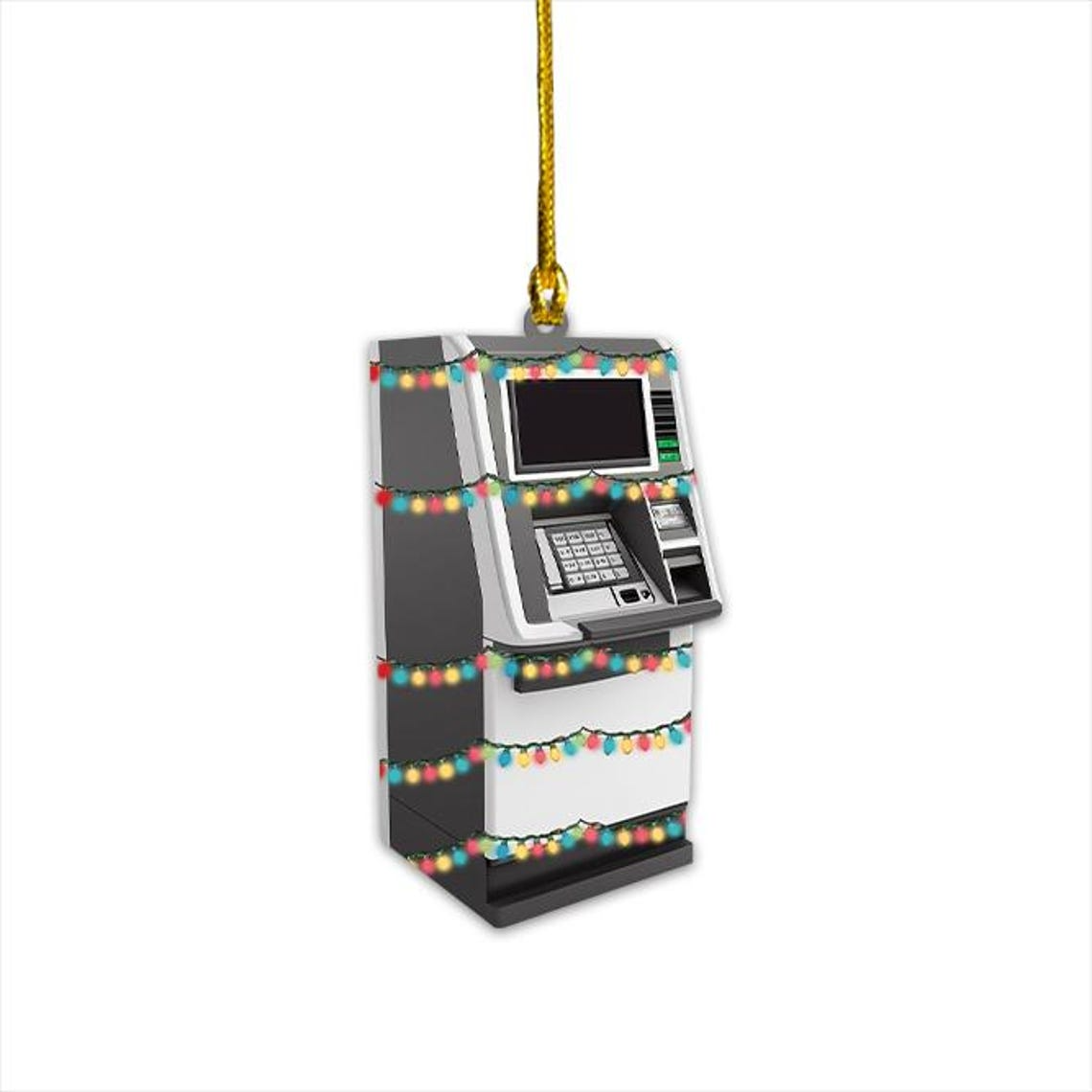 ATM Christmas Tree Light Ornament, Christmas Bank Hanging Ornament Decor Holiday Gift