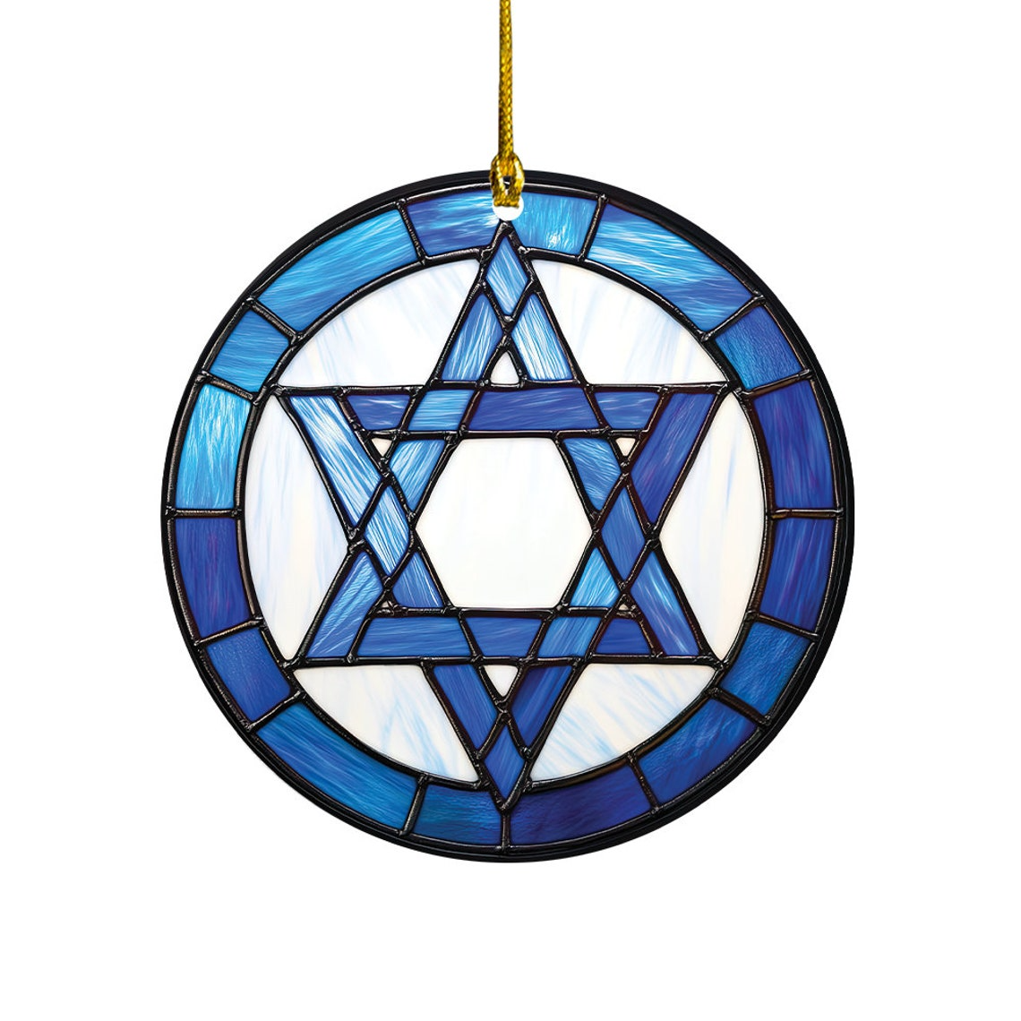 Jewish Star Hanging Suncatcher Ornament, Merry Christmas Hanukkah Suncatcher Decor Home