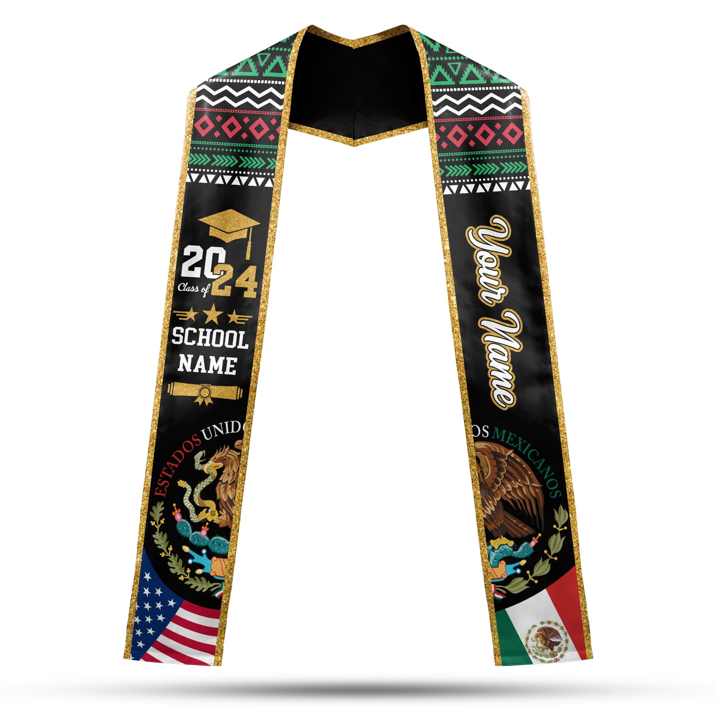 American Mexican Class Of 2024 - Personalized Graduation Stoles