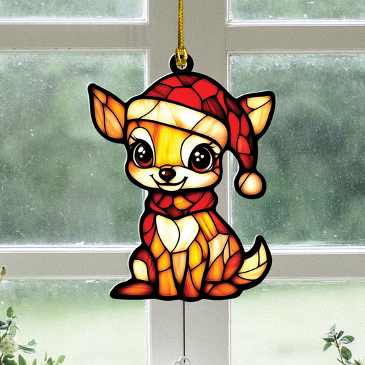 Lovely Deer Window Suncatcher, Christmas Deer Window Suncatcher