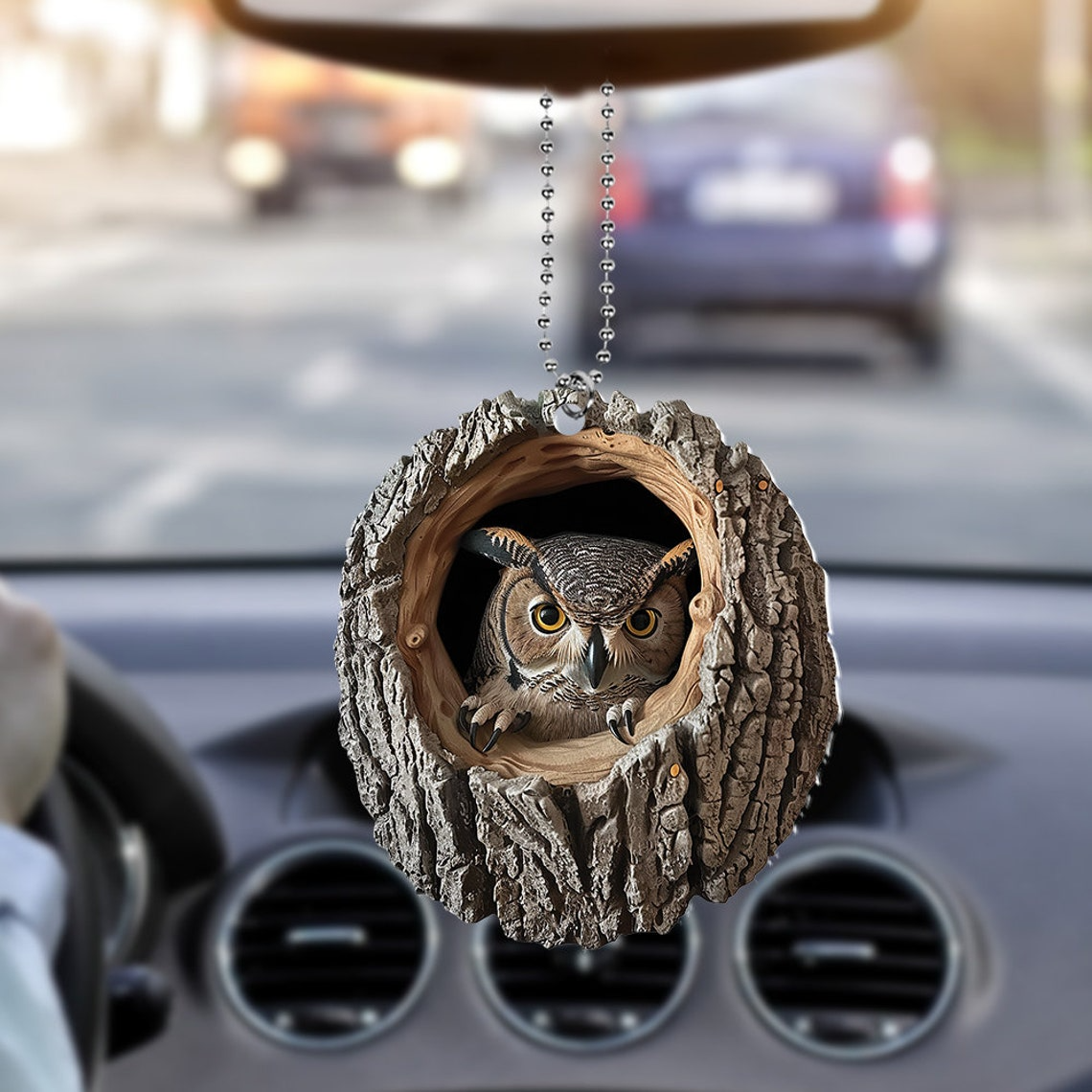 Unique Owl Flat Hanging Christmas Tree Ornament, Bird Owl Christmas Ornament Holiday Lovers Gift