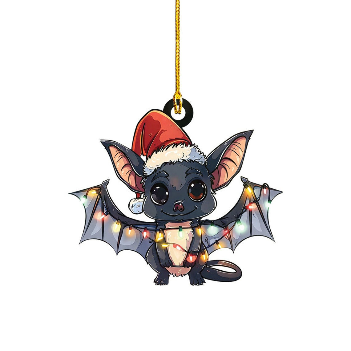 Cute Bat Christmas Tree Lights Ornament, Bat Hanging Christmas Ornament Decor Holiday