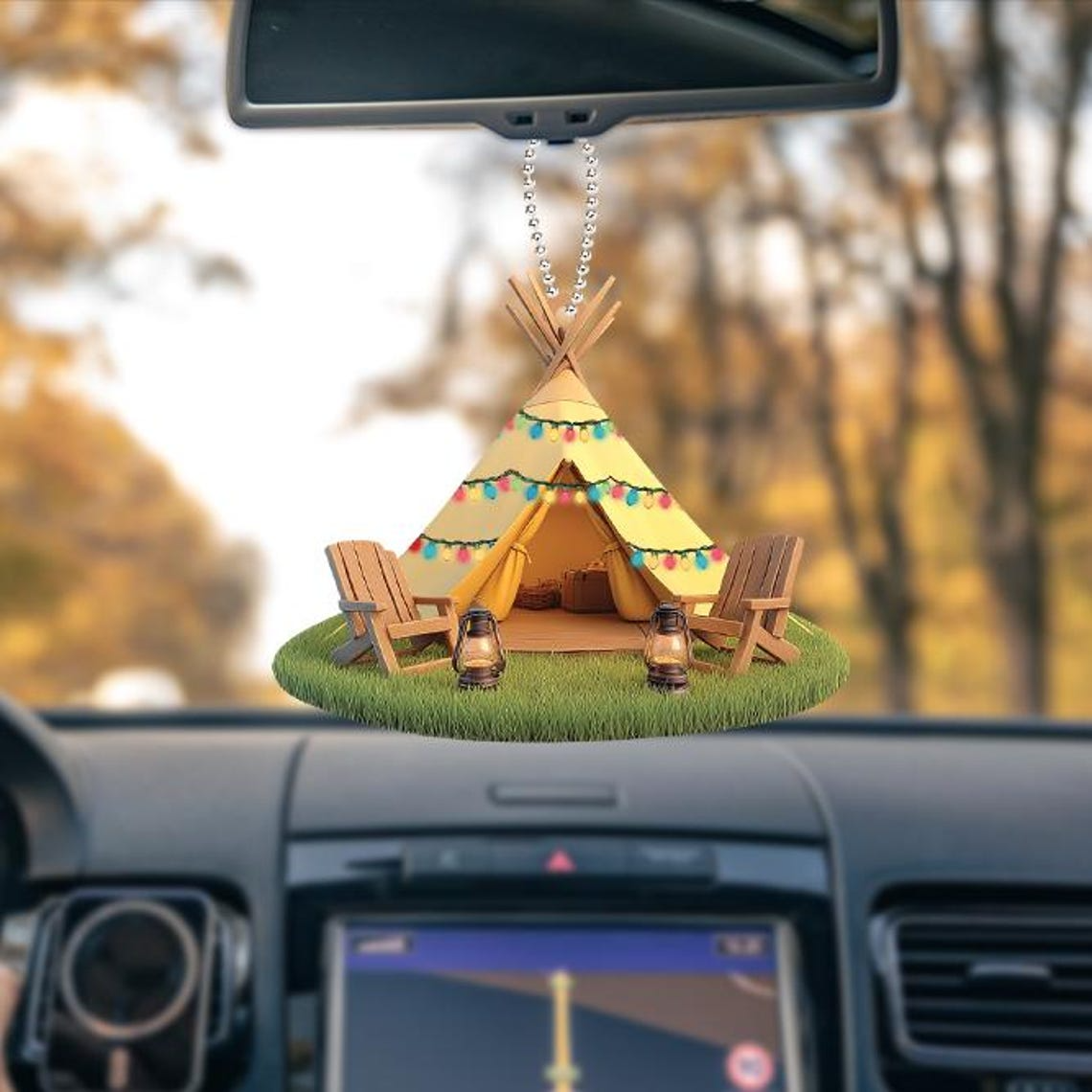 Camping Tent Christmas Light Ornament, Camping Christmas Tree Hanging Decor Ornament Gift