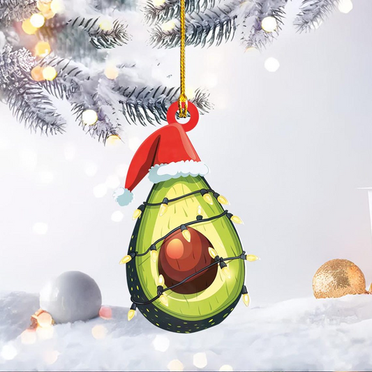 Lovely Avocado Christmas Lights Ornament, Avocado Hanging Ornament Decor Holiday Gift