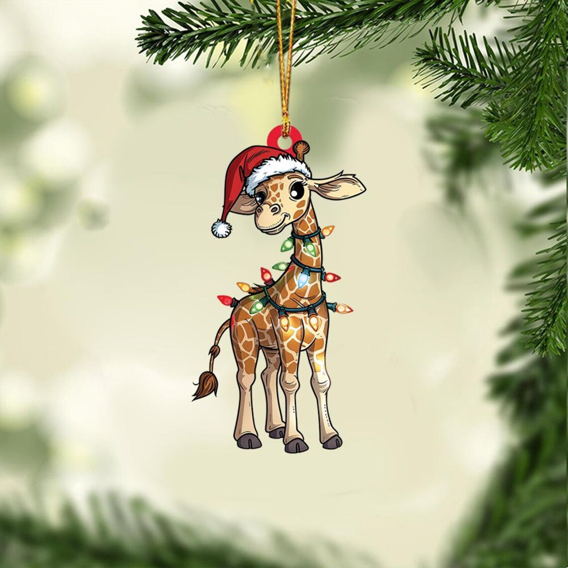 Cute Giraffe Hanging Christmas Light Ornament, Ornament  Christmas Hanging Decor Gift