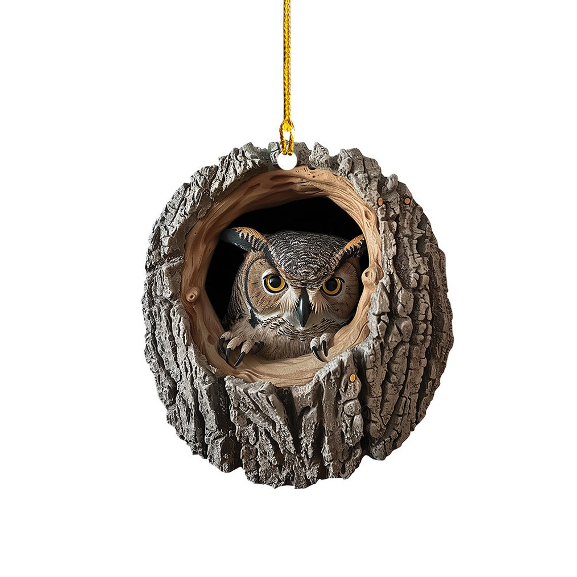 Unique Owl Flat Hanging Christmas Tree Ornament, Bird Owl Christmas Ornament Holiday Lovers Gift