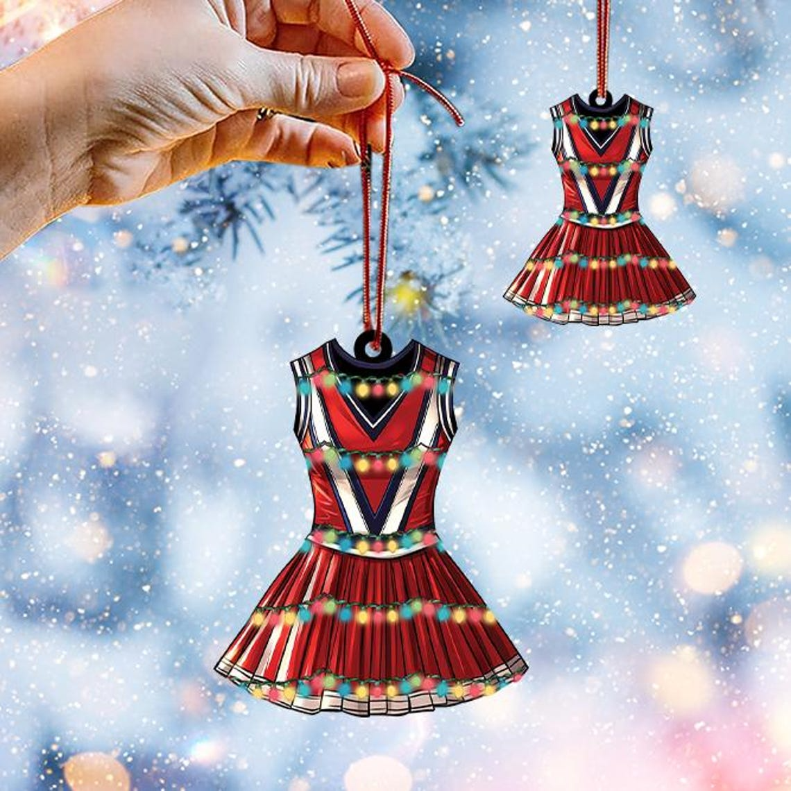 Cheerleading Girl Christmas Ornament Decor, Cheerleading Hanging Christmas Ornament Decor