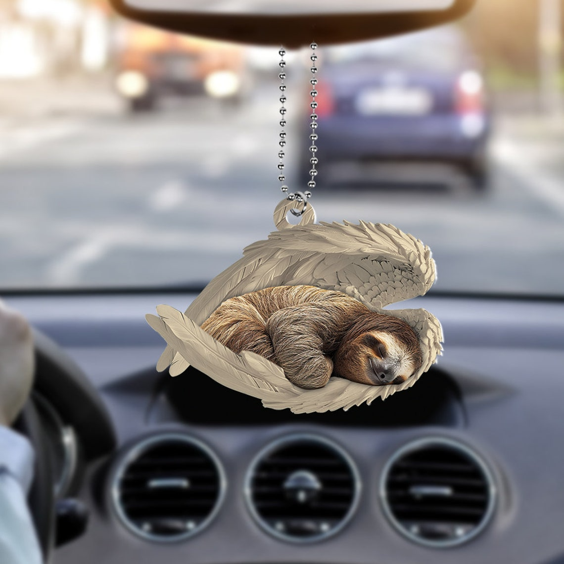 Sloth Sleeping Angel Christmas Ornament Gift, Christmas Sloth Angel Wings Ornament Decor