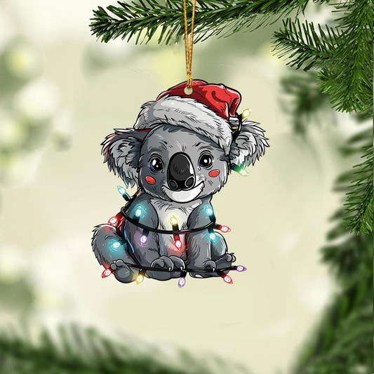 Cute Koala Christmas Light Ornament,  Baby Koala Christmas Hanging Ornament Decor Holiday Gift