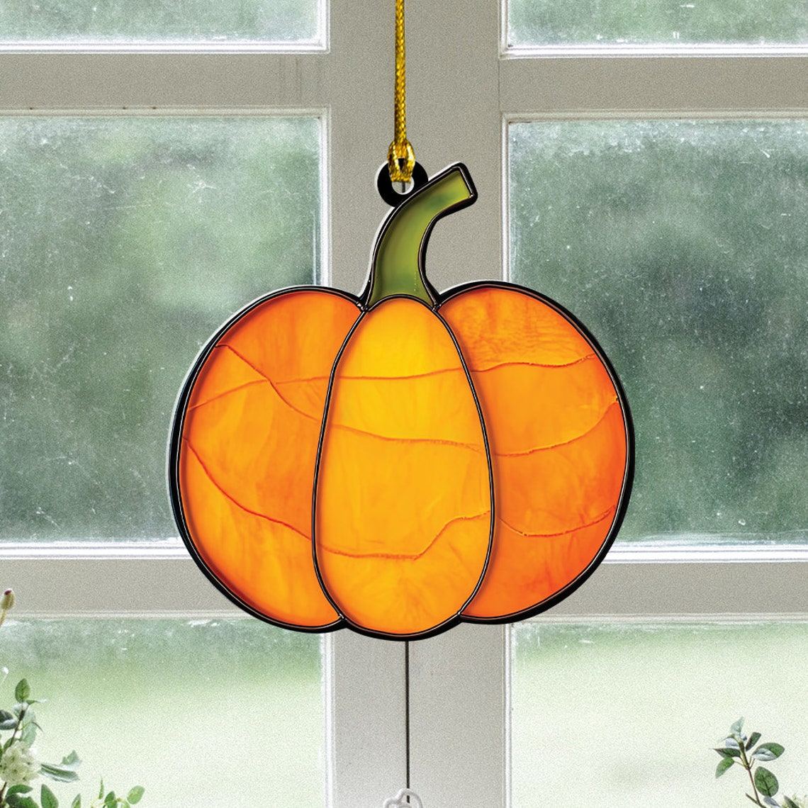 Pumpkin Classic Hanging Ornament, Pumpkin Halloween Suncatcher Decor