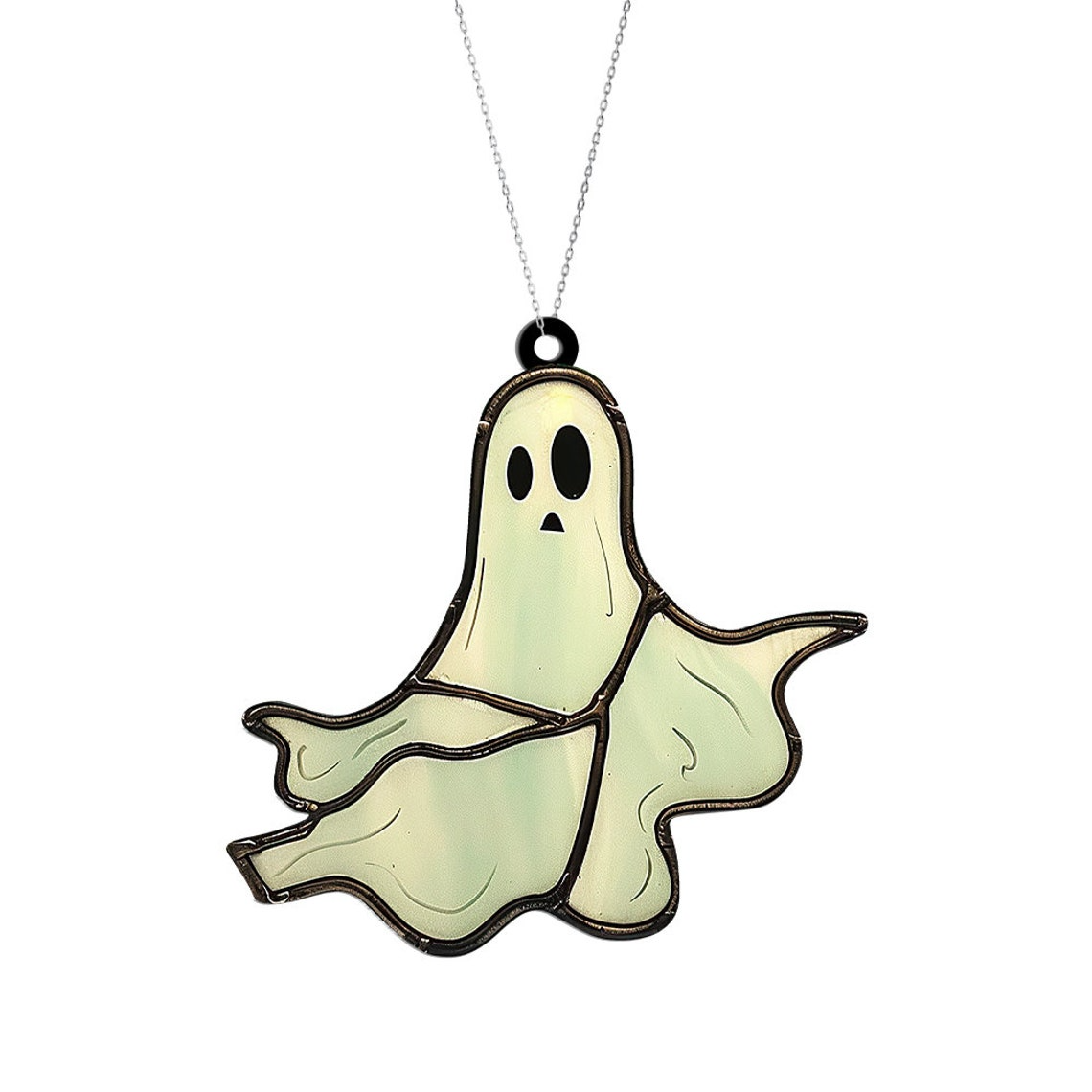 Cute Ghost Dancing Halloween Suncatcher, Ornament Ghost Hanging Decor Gift