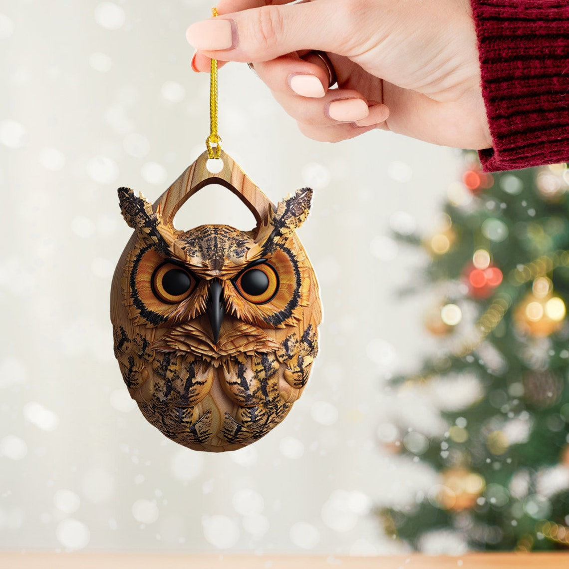 Cute Owl Hanging Christmas Tree Ornament, Ornament Christmas Cute Bird Hanging Decor Gift