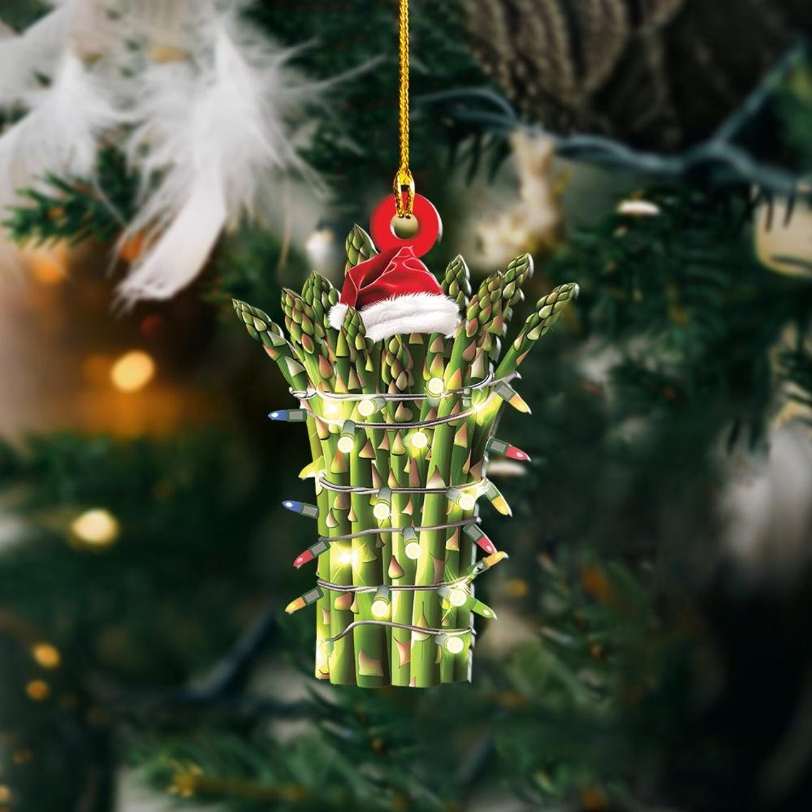 Lovely Asparagus Christmas Lights Ornament, Christmas Asparagus Hanging Ornament Decor Gift