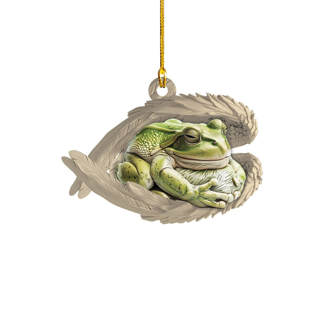 Frog Sleeping Angel Christmas Ornament Gift, Frog Angel Wings Hanging Christmas Ornament Decor