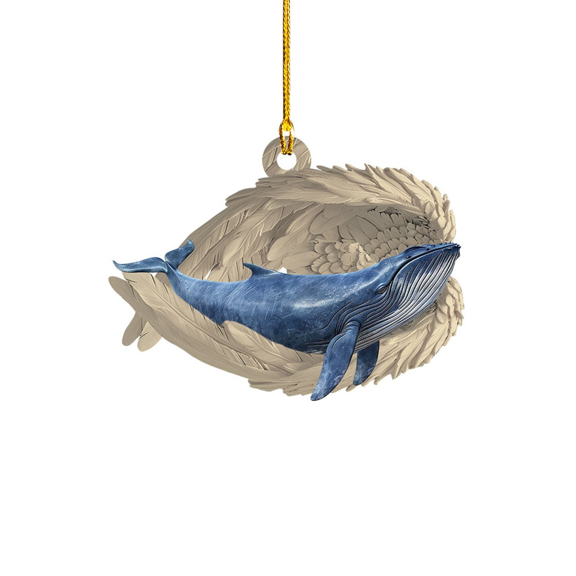 Whale Sleeping Angel Christmas Ornament Gift, Whale Angel Wings Car Hanging Ornament Decor