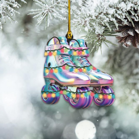 Cute Roller Skates Christmas Ornament, Ornament Christmas Roller Skates Holiday Decor Gift