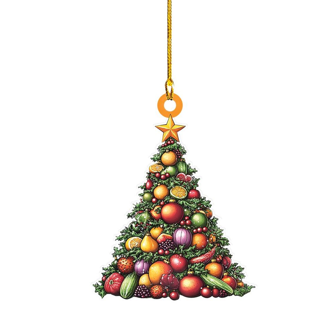 Vegetables Christmas Tree Light Ornament Decor, Fruits Christmas Tree Ornament Holiday Gift