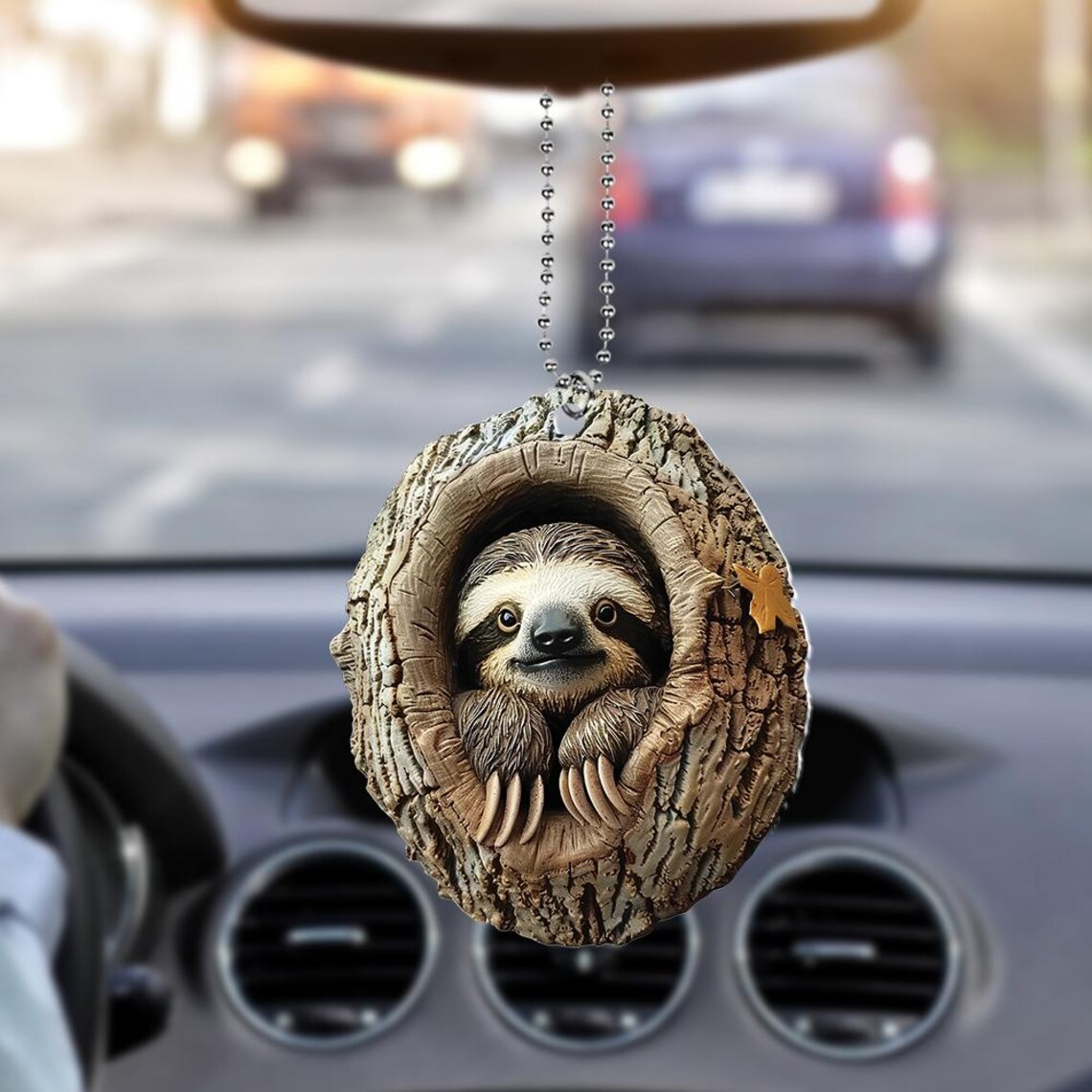 Sloth in a Hollow Tree Christmas Ornament, Sloth Christmas Ornament Decor Home