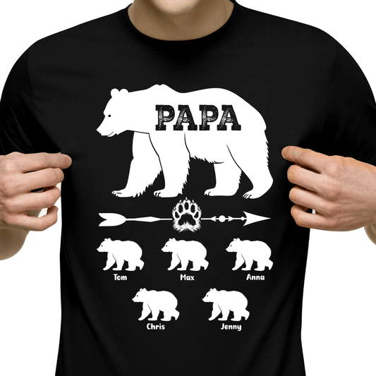 Bear dad and kids - Personalized Shirt