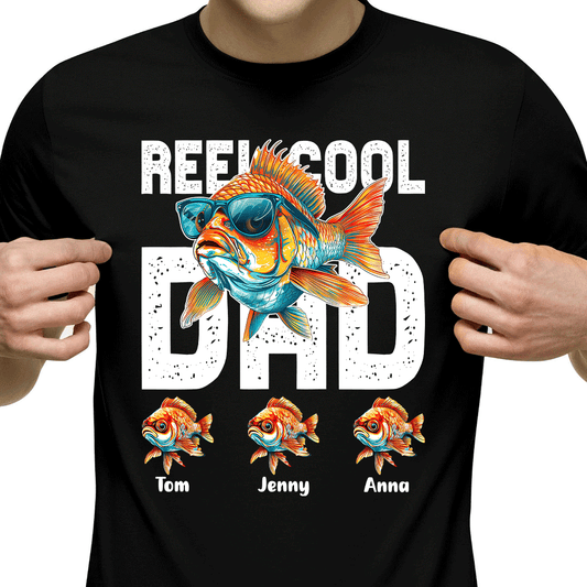 Reel cool dad And Kids - Personalized Shirt