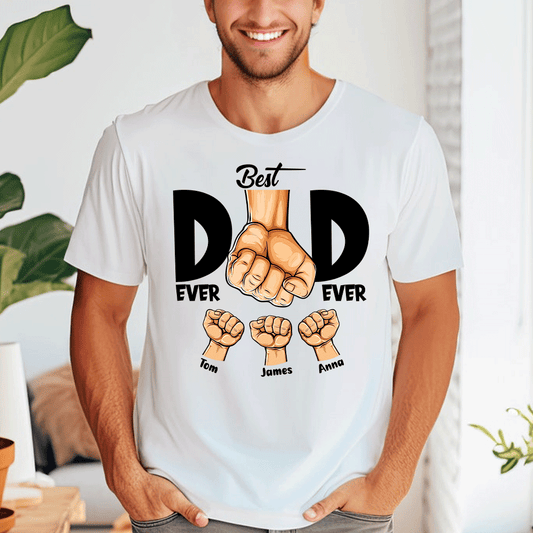 Family Fist Bump Dad And Kids - Personalized Shirt