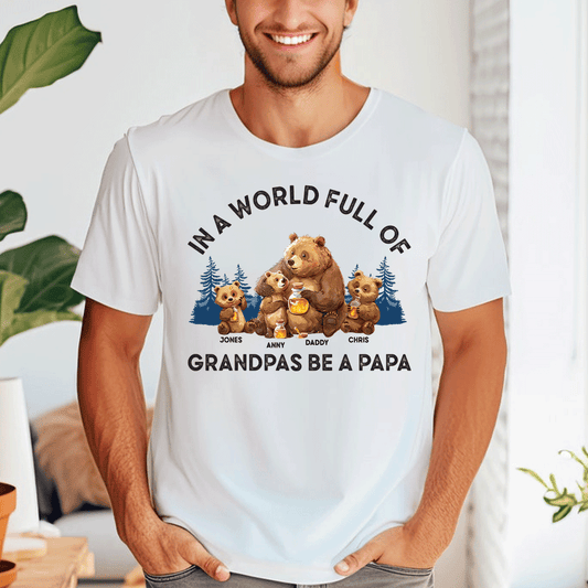 Bear Dad And Kids - Personalized Shirt