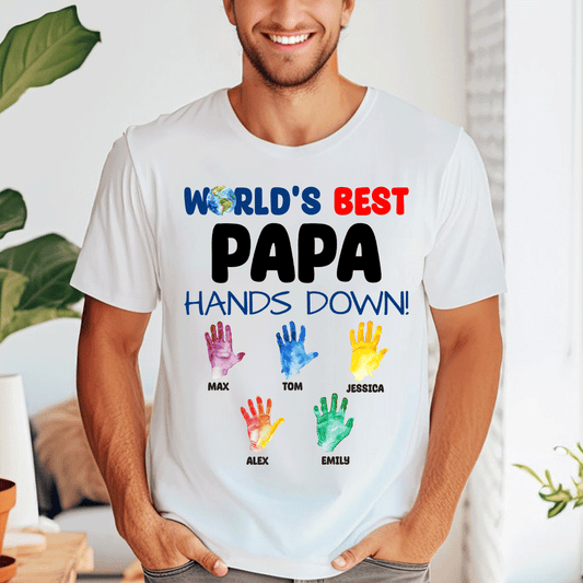 World's best papa hand down - Personalized Shirt