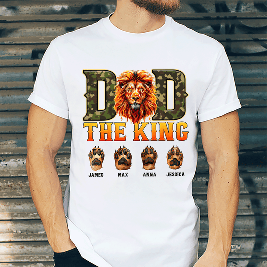 Lion Dad The King And Kids - Personalized Shirt