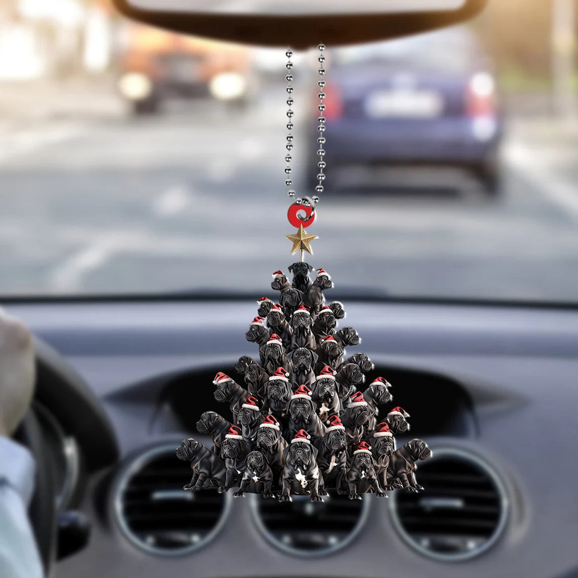 Cane Corso Dog Christmas Tree Ornament, Cane Corso Dog Rearview Mirror Car Ornament Decor