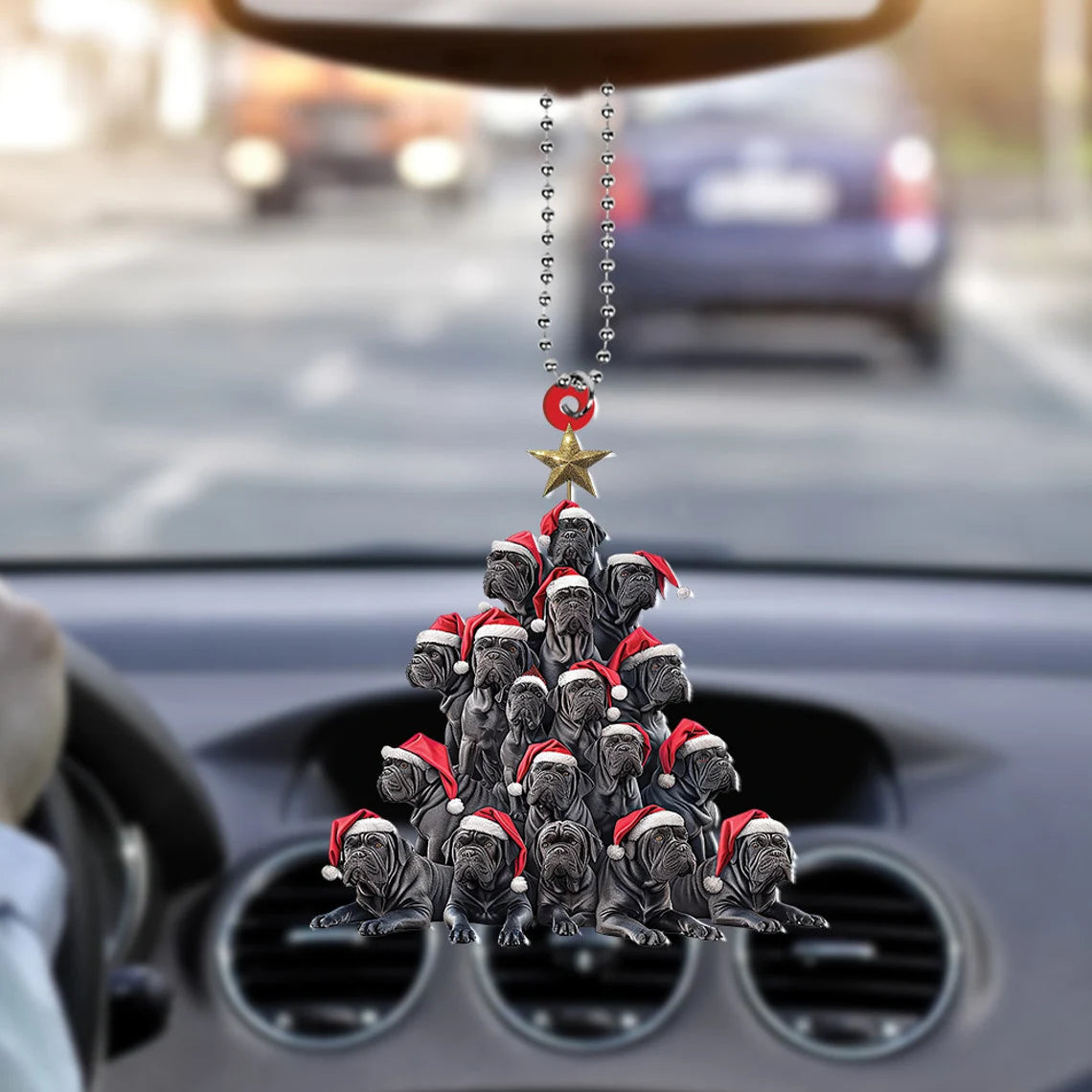 Cane Corso Dog Christmas Tree Ornament, Cane Corso Dog Rearview Mirror Car Ornament Decor