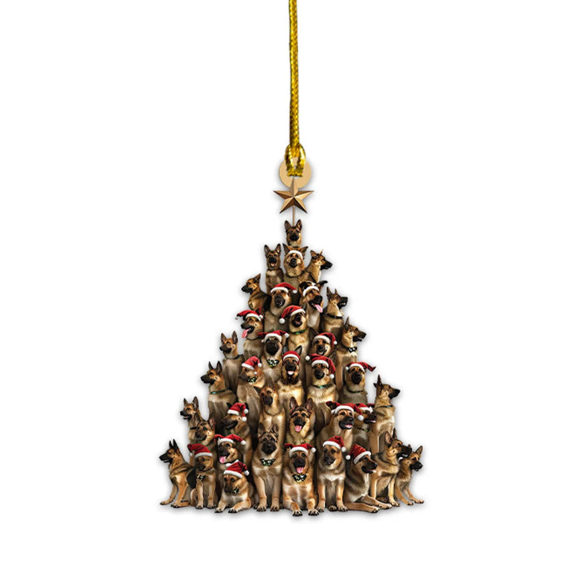 German Shepherd Dog Christmas Tree Ornament, German Shepherd Dog Car Ornament Decor