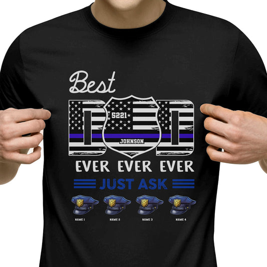 Police dad and kids - Personalized Shirt