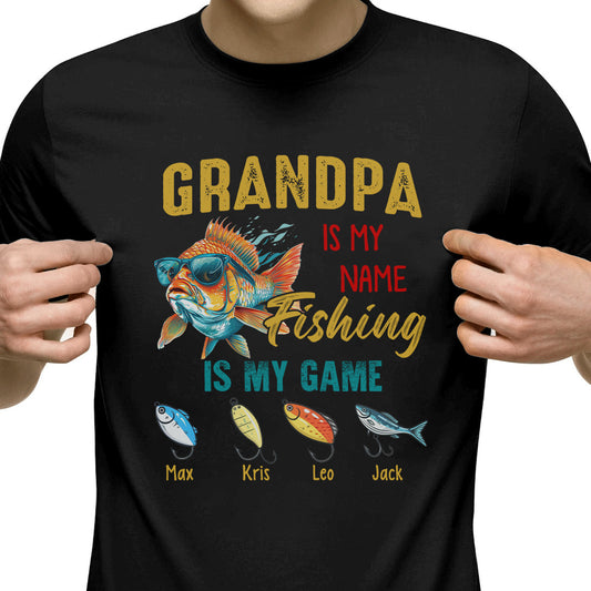 Fishing dad grandpa and kids - Personalized Shirt