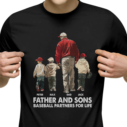 Baseball dad with kids - Personalized Shirt