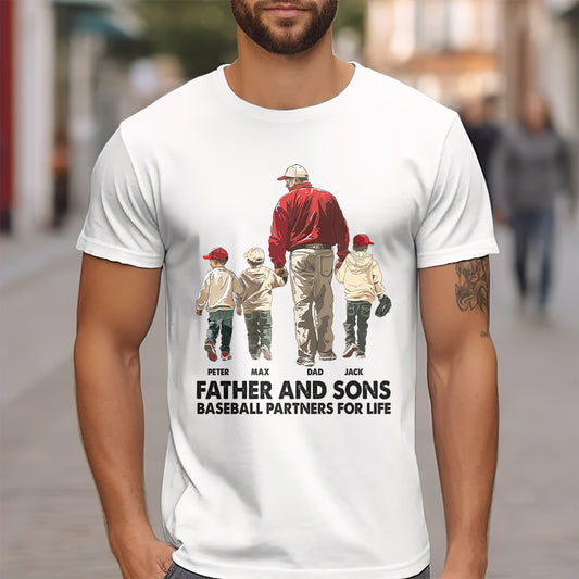 Baseball Dad and kids - Personalized Shirt
