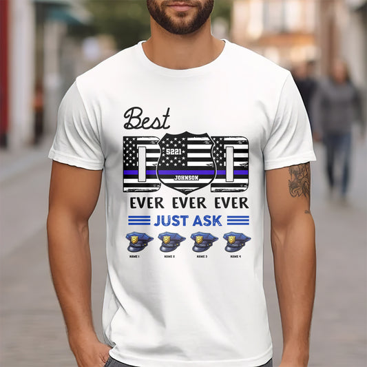 Police dad and kids - Personalized Shirt