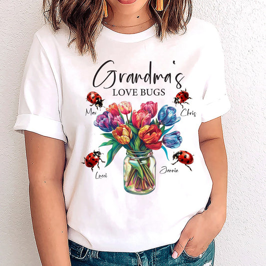 Grandma's Love Bugs-Personalized T-Shirt